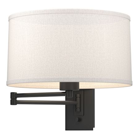 Hubbardton Forge Simple Lines 11" Tall Wall Sconce Black / Flax