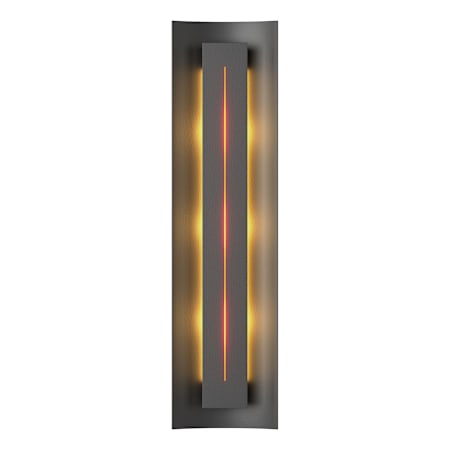 Hubbardton Forge Gallery 3 Light 28" Tall Wall Sconce Black / Amber