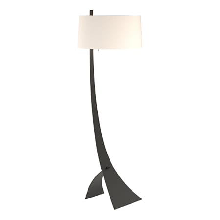 Hubbardton Forge Stasis 59" Tall Arc Floor Lamp Black / Flax