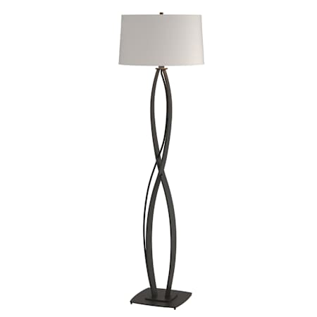 Hubbardton Forge Almost Infinity 60" Tall Buffet Floor Lamp Black / Flax