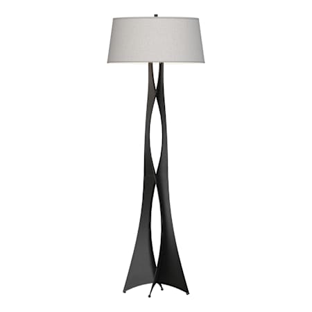 Hubbardton Forge Moreau 63" Tall Buffet Floor Lamp Black / Flax