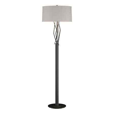 Hubbardton Forge Brindille 61" Tall Buffet Floor Lamp with Customizable Fabric Shade Black / Flax