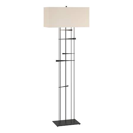 Hubbardton Forge Cavaletti 66" Tall Buffet Floor Lamp Black / Flax