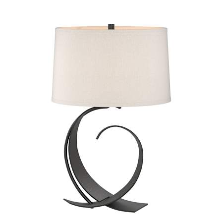 Hubbardton Forge Fullered 23" Tall Buffet Table Lamp Black / Flax