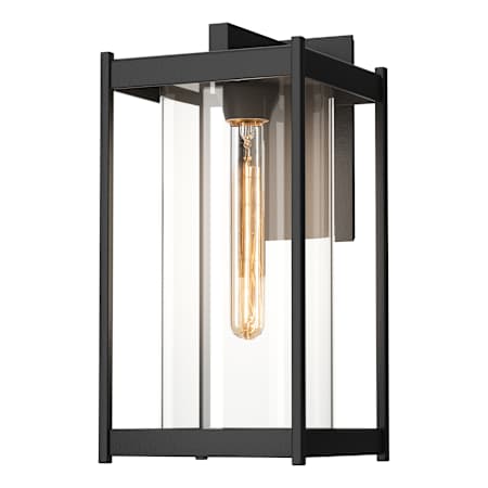 Hubbardton Forge Cela 16" Tall Outdoor Wall Sconce Coastal Black / Clear