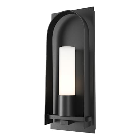 Hubbardton Forge Triomphe 16" Tall Outdoor Wall Sconce Coastal Black / Opal