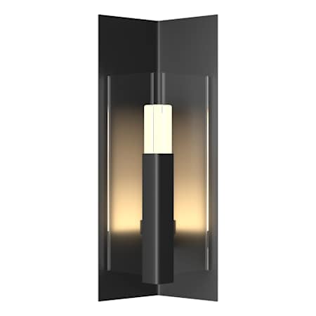 Hubbardton Forge Summit 19" Tall Outdoor Wall Sconce Coastal Black / Clear