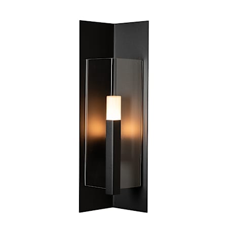 Hubbardton Forge Summit 27" Tall Outdoor Wall Sconce Coastal Black / Clear