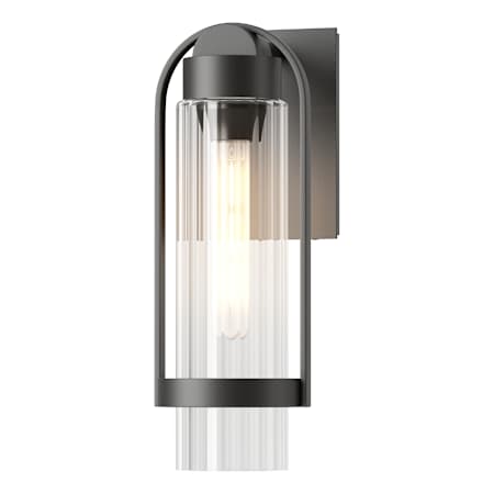 Hubbardton Forge Alcove 16" Tall Outdoor Wall Sconce Coastal Black / Clear