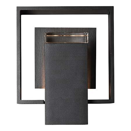 Hubbardton Forge Shadow Box 9" Tall Outdoor Wall Sconce Coastal Black / Slate / Clear