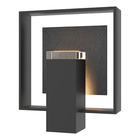 Hubbardton Forge Shadow Box 12" Tall Outdoor Wall Sconce Coastal Black / Slate / Clear