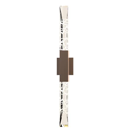 Hubbardton Forge Refraction 2 Light 36" Tall LED Outdoor Wall Sconce Coastal Bronze / Clear