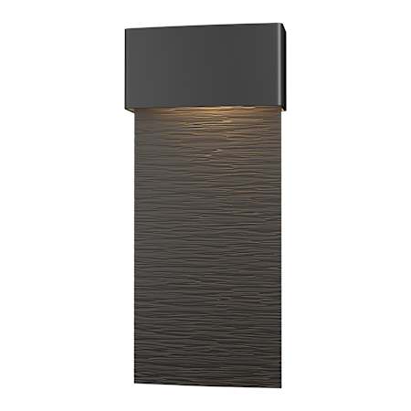 Hubbardton Forge Stratum 22" Tall LED Outdoor Wall Sconce Coastal Black / Coastal Black