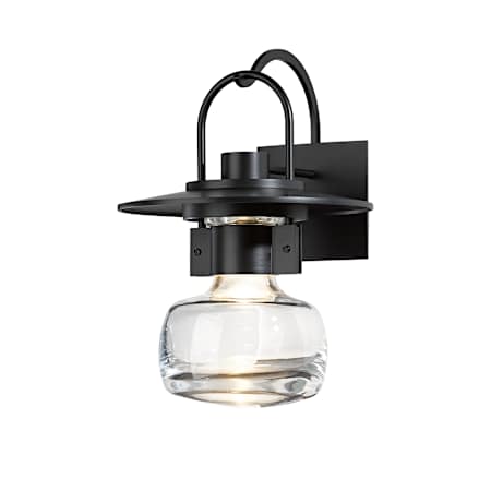 Hubbardton Forge Mason 16" Tall Outdoor Wall Sconce Coastal Black / Clear