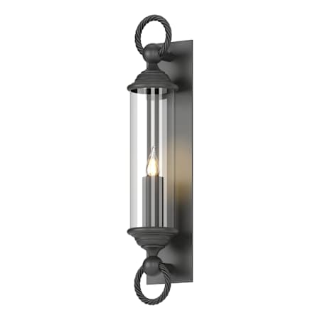 Hubbardton Forge Cavo 26" Tall Outdoor Wall Sconce Coastal Black / Clear