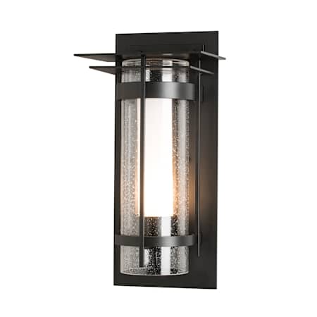 Hubbardton Forge Torch 16" Tall Outdoor Wall Sconce Coastal Black / Seedy