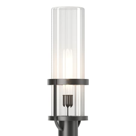 Hubbardton Forge Alcove 23" Tall Post Light Coastal Black / Clear