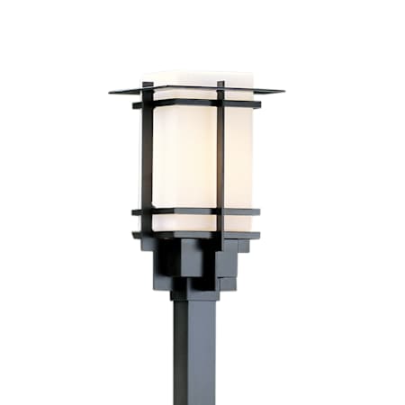 Hubbardton Forge Tourou 14" Tall Post Light Coastal Black / Opal