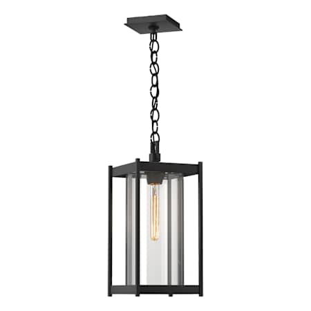 Hubbardton Forge Cela 8" Wide Outdoor Mini Pendant Coastal Black / Clear