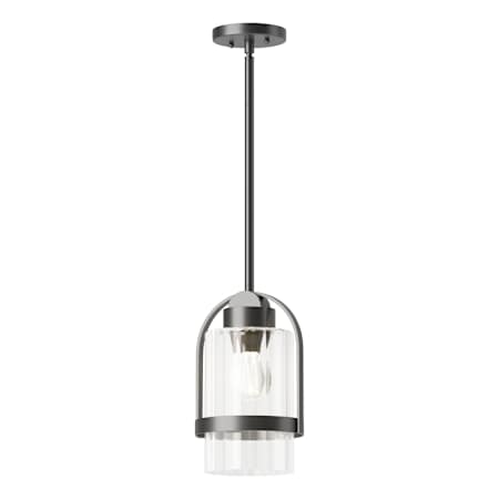 Hubbardton Forge Alcove 8" Wide Outdoor Mini Pendant Coastal Black / Clear