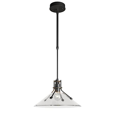 Hubbardton Forge Henry 15" Wide Outdoor Pendant Coastal Black / Clear