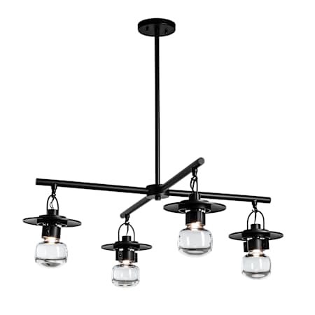 Hubbardton Forge Mason 4 Light 34" Wide Outdoor Chandelier Coastal Black