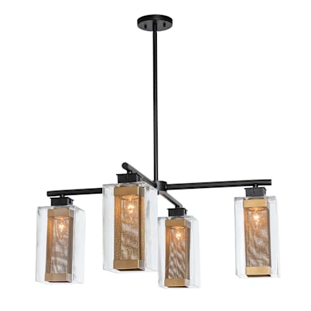 Hubbardton Forge Polaris 4 Light 32" Wide Outdoor Chandelier Coastal Black