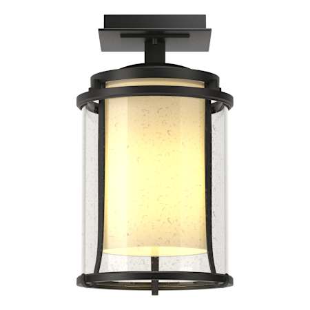 Hubbardton Forge Meridian 8" Wide Semi-Flush Outdoor Ceiling Fixture Coastal Black
