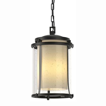 Hubbardton Forge Meridian 10" Wide Semi-Flush Outdoor Mini Penant Coastal Black