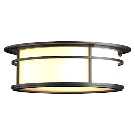 Hubbardton Forge Province 2 Light 15" Wide Flush Mount Drum Outdoor Ceiling Fixture Coastal Black