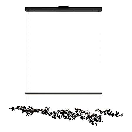 Hubbardton Forge Coral 56" Wide Abstract Linear Pendant Black / Black