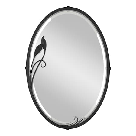 Hubbardton Forge Forged Leaf 22-5/16"W x 31-11/16"H Oval Beveled Steel Framed Accent Mirror Black