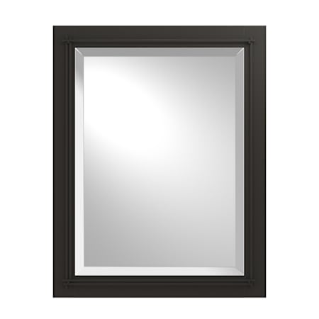 Hubbardton Forge Metra 22"W x 28"H Rectangular Beveled Steel Accent Mirror Black