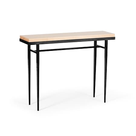 Hubbardton Forge Wick 42" Wide Wood Top Maple and Metal Table Black