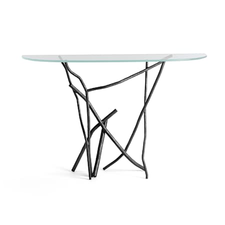 Hubbardton Forge Brindille 52" Wide Glass Top Aluminum and Glass Table Black