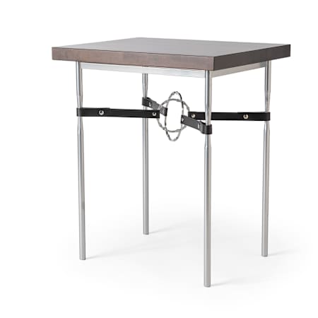 Hubbardton Forge Equus 18" Wide Maple Wood Top Metal Accent Table Sterling / Black / Espresso