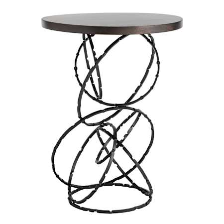Hubbardton Forge Olympus 18" Wide Steel and Wood Accent Table Black / Espresso Maple