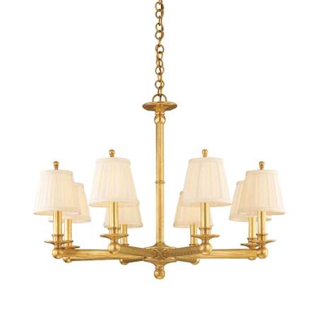 Hudson Valley Lighting Eight Light Chandelier from the Hancock Collection Aged Brass