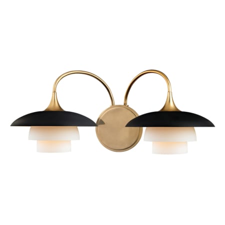 Hudson Valley Lighting Barron 2 Light 8" Tall Wall Sconce Aged Brass / Black