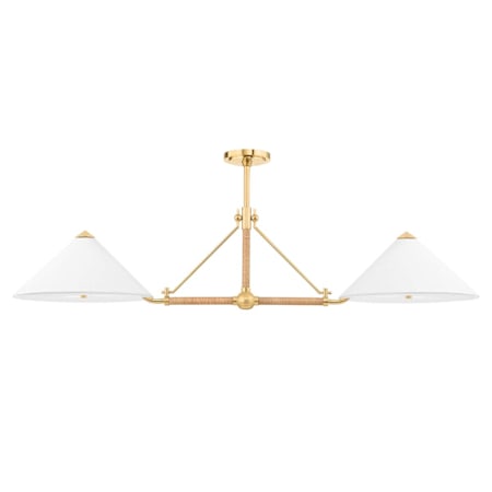 Hudson Valley Lighting Williamsburg 4 Light 57" Wide Semi-Flush Ceiling Fixture Aged Brass