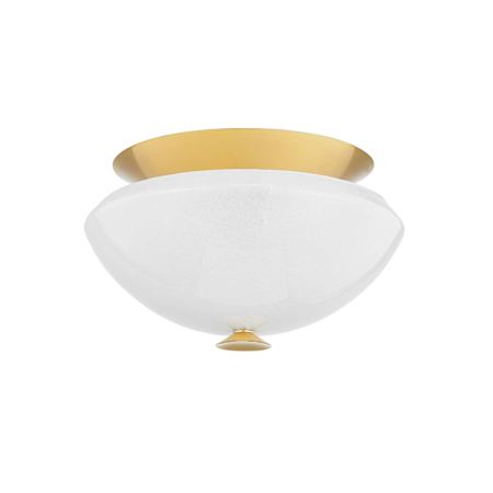 Hudson Valley Lighting Pawtucket 2 Light 15" Wide Flush Mount Ceiling Fixture Aged Brass / Soft White