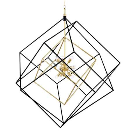 Hudson Valley Lighting Roundout 15 Light 42" Wide Abstract Chandelier Aged Brass / Black