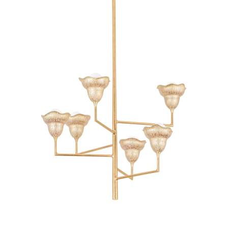 Hudson Valley Lighting Alora 6 Light 32" Wide Chandelier Vintage Gold Leaf / Gilded Ivory
