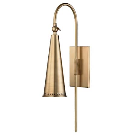 Hudson Valley Lighting Alva Single Light 21" Tall Wall Sconce Aged Brass