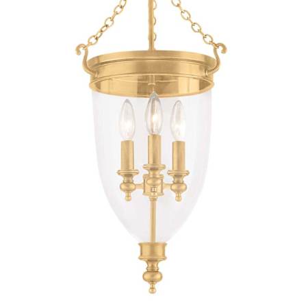 Hudson Valley Lighting Hanover 3 Light 12" Wide Semi-Flush Ceiling Fixture Aged Brass