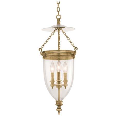 Hudson Valley Lighting Hanover 3 Light 12" Wide Taper Candle Pendant Aged Brass
