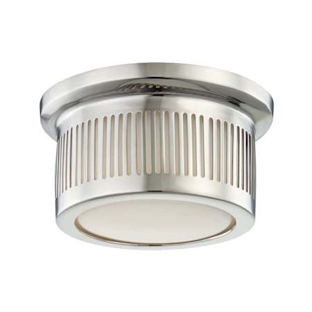 Hudson Valley Lighting Bangor Single Light 6" Wide Integrated LED Flush Mount Drum Ceiling Fixture / Wall Sconce Polished Nickel