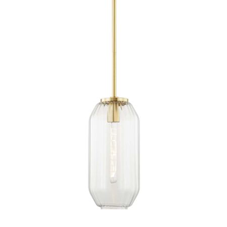 Hudson Valley Lighting Bennett 8" Wide Mini Pendant Aged Brass