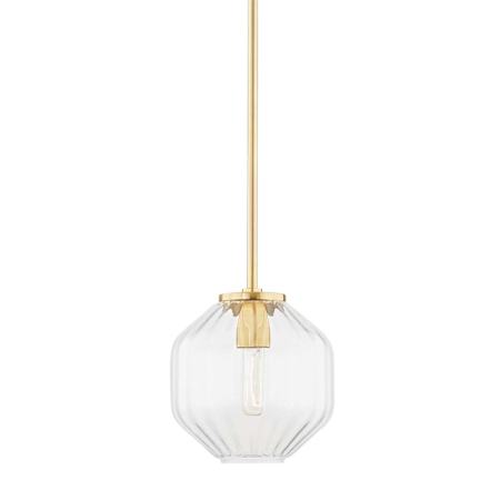 Hudson Valley Lighting Bennett 9" Wide Mini Pendant Aged Brass