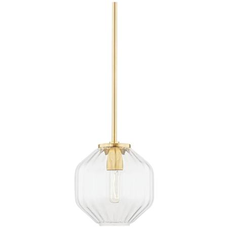 Hudson Valley Lighting Bennett 9" Wide Mini Pendant Aged Brass